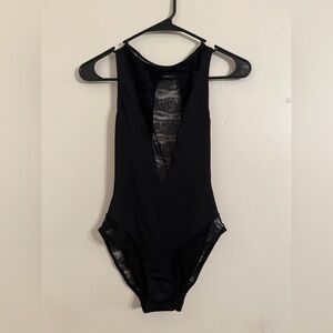 NWT OYE Black Lace Detail Swimsuit Sz Xs